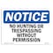Signmission OSHA Sign, 10" H, 14" W, Rigid Plastic, No Hunting Or Trespassing Without Permission Sign, Landscape OS-NS-P-1014-L-14661 - alternate 1